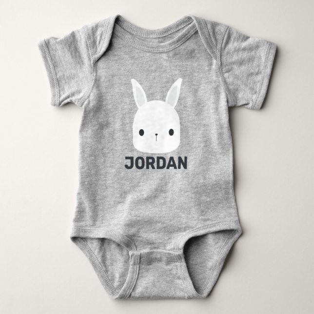 Body Para Bebé Cute Little Bunny Rabbit with Personalized Name (Anverso)
