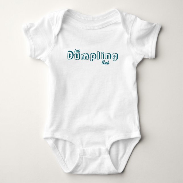 Body Para Bebé Cute Little Dumpling Nombre de bebé personalizado  (Anverso)