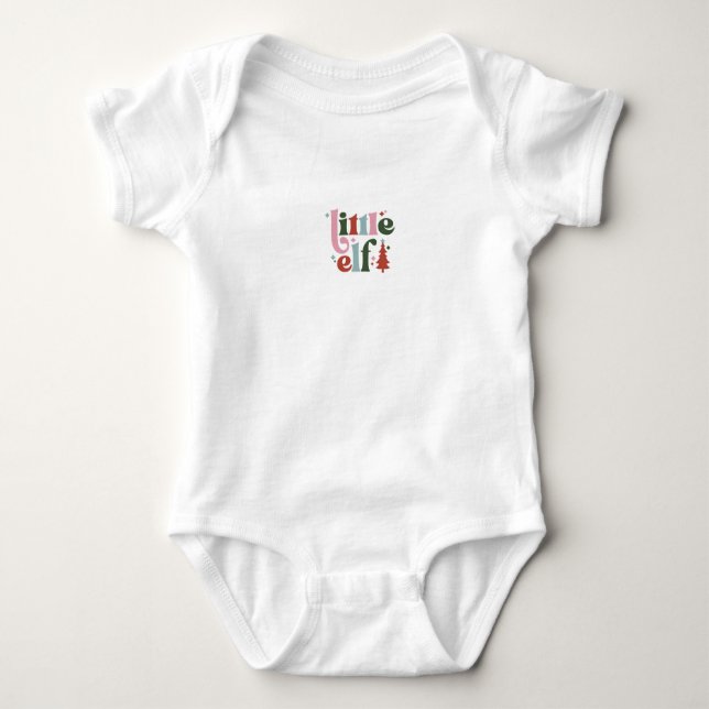 Body Para Bebé Cute Little Elf Christmas Quote (Anverso)