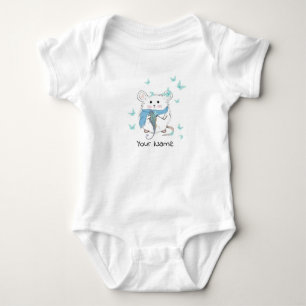 Body Para Bebé Cute Little Hamster & Butterflies Personalizado