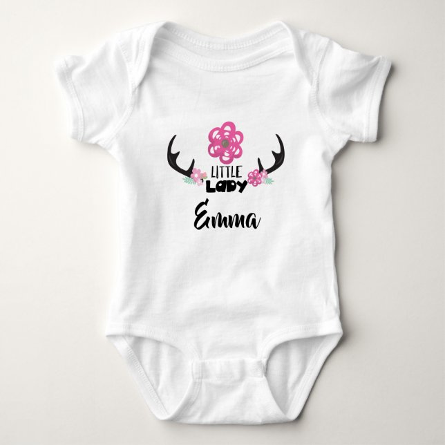 Body Para Bebé Cute Little Lady Deer Antlers (Anverso)