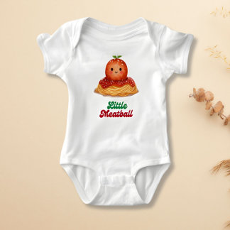Body Para Bebé Cute "Little Meatball" Italian Baby Bodysuit