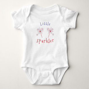 Body Para Bebé Cute Little Sparkler Corazón Rojo Blanco Azul