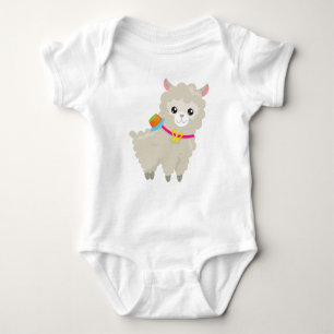 Body Para Bebé Cute Llama, Alpaca, Pequeña Llama, Llama Con Gorra
