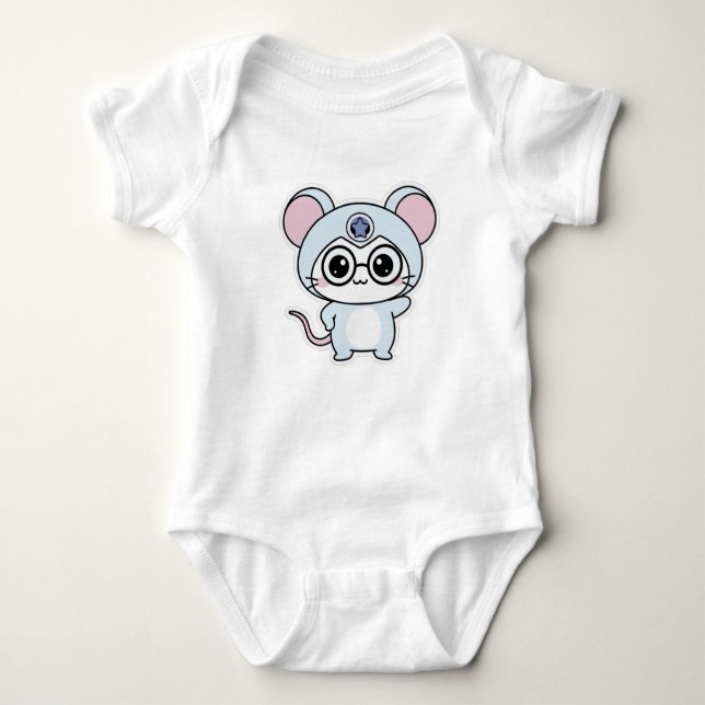 Body Para Bebé Cute lovely little mouse  (Anverso)
