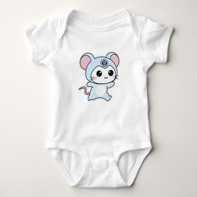 Body Para Bebé Cute lovely little mouse  (Anverso)