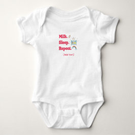 Body Para Bebé Cute "Milk. Sleep. Repeat." Baby Crib & Rainbow