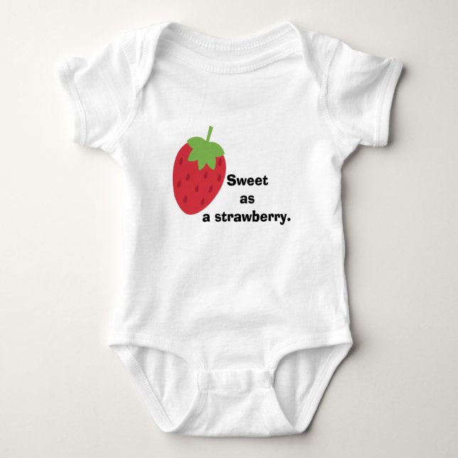 Body Para Bebé Cute Minimal Strawberry Baby Clothing (Anverso)