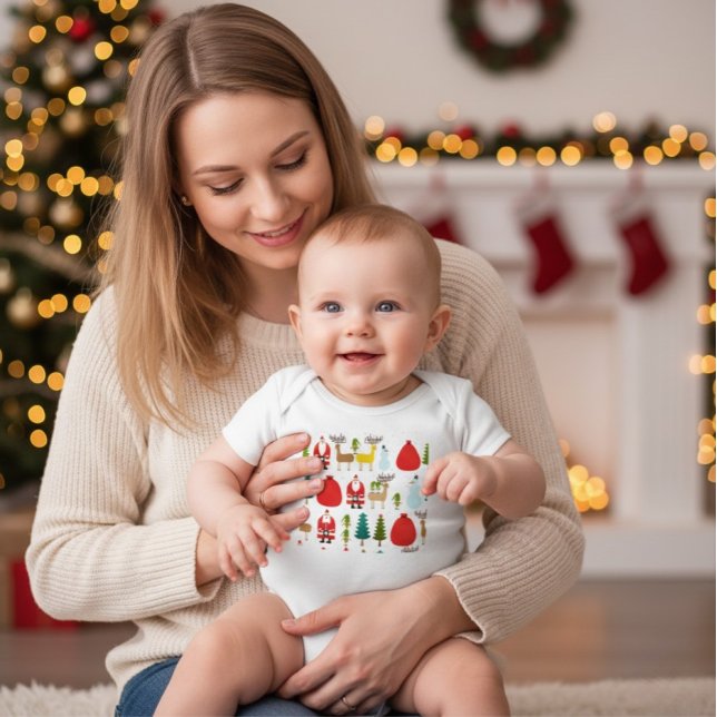 Body Para Bebé Cute Minimalist Christmas Santa Reindeer Bodysuit (Subido por el creador)