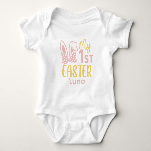 Body Para Bebé Cute Mis Primeras Orejas De Conejo De Pascua Paste (Anverso)