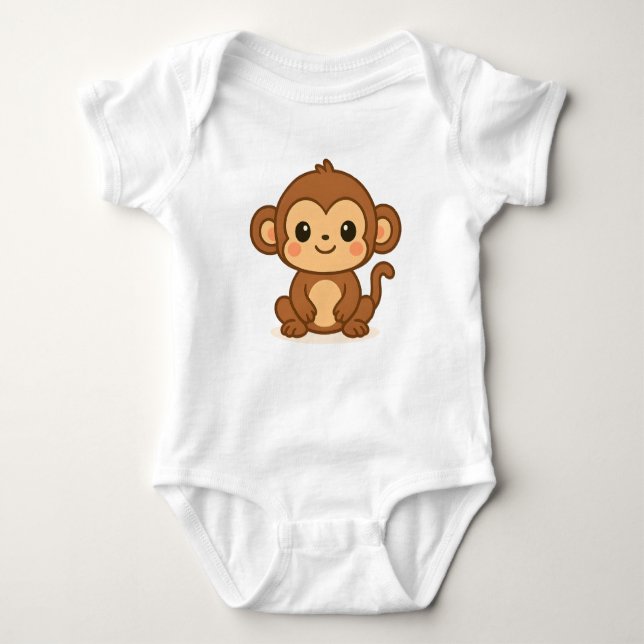 Body Para Bebé Cute Monkey Baby Bodysuit (Anverso)