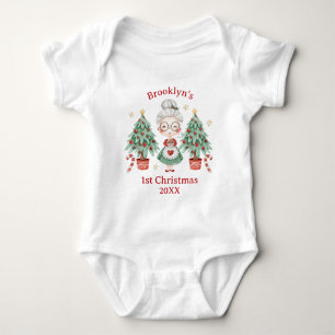 Body Para Bebé Cute Mrs Claus Tree Candy Cane Primeros Navidades
