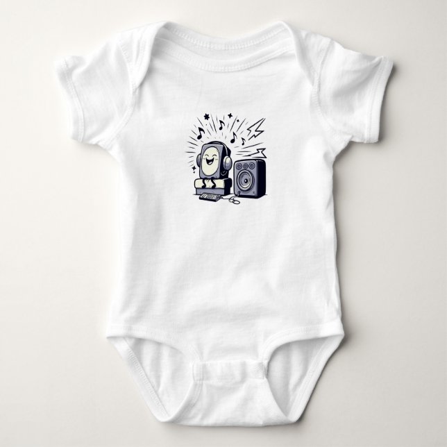 Body Para Bebé Cute Music Lover – Adorable Cartoon Baby Bodysuit (Anverso)