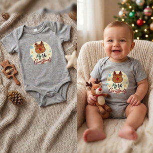Body Para Bebé Cute My 1st Christmas Reindeer Baby Bodysuit