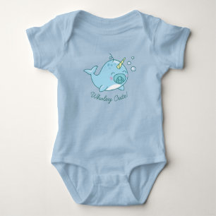 Body Para Bebé Cute Narwhal Baby Shower Kawaii Whaley Blue Boy