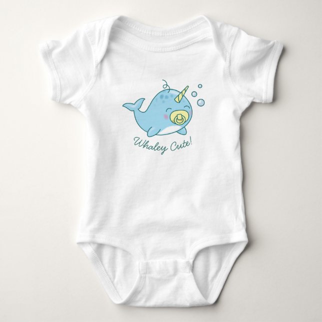 Body Para Bebé Cute Narwhal Baby Shower Kawaii Whaley Cute (Anverso)