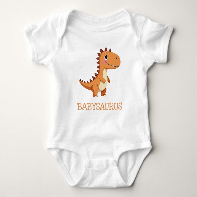 Body Para Bebé Cute Neutral Dinosaur Bebésaurio (Anverso)