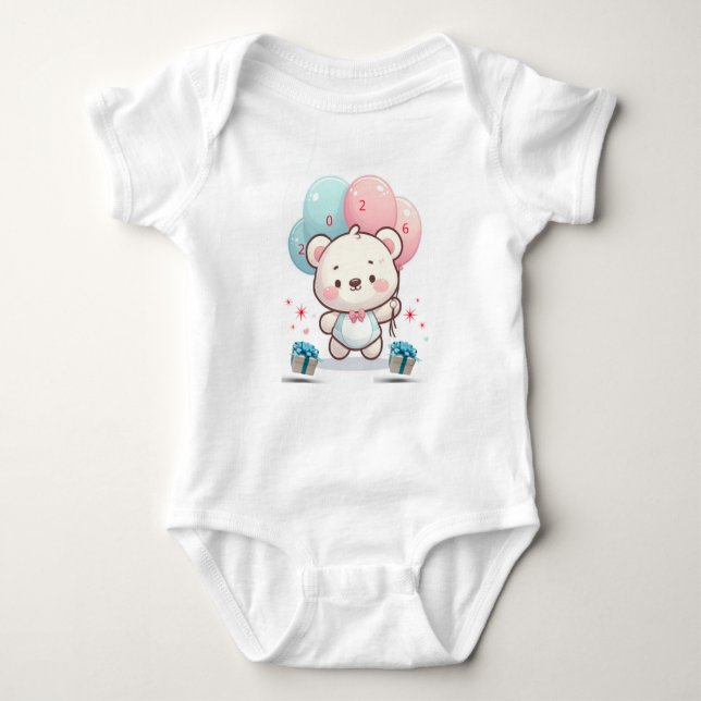 Body Para Bebé Cute New Year Baby Bodysuit (Anverso)