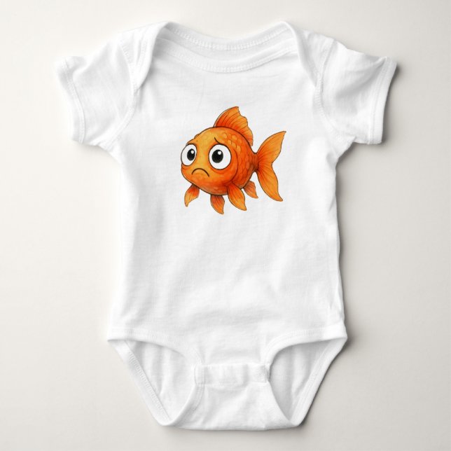 Body Para Bebé Cute Orange Goldfish Baby Bodysuit - Sweet Aquatic (Anverso)