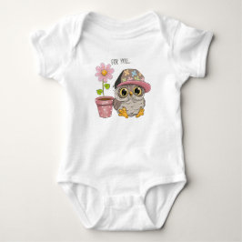 Body Para Bebé Cute Owl with Flower Baby Bodysuit - Sweet Floral