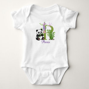 Body Para Bebé Cute Panda Alphabet Letter P