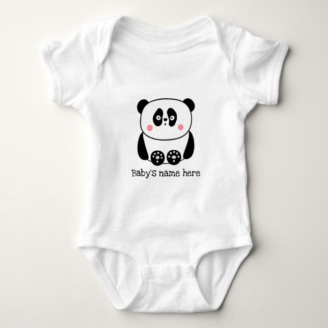 Body Para Bebé Cute panda personalizado traje de bebé (Anverso)