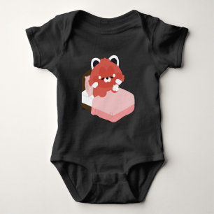 Body Para Bebé Cute Panda Rojo Cansado