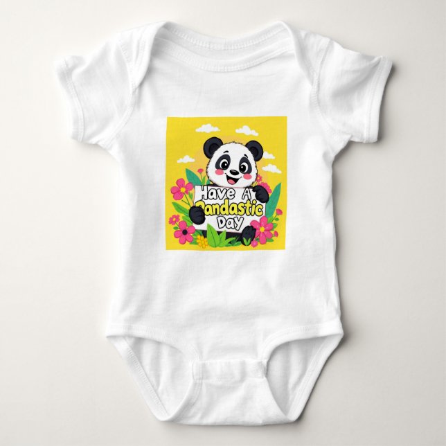 Body Para Bebé Cute Panda "Ten Un Día Pandástico" (Anverso)