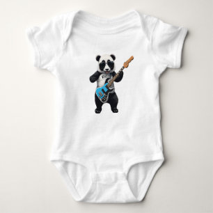 Body Para Bebé Cute Panda Tocando Guitarra, Music Panda Avers