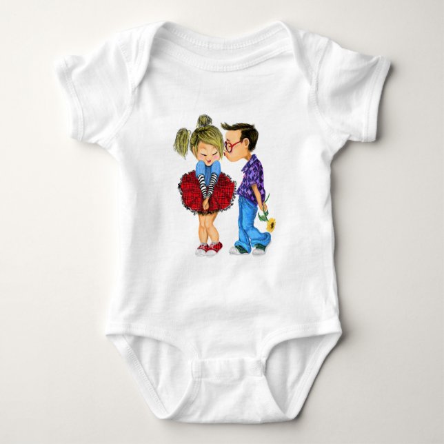Body Para Bebé Cute Pareja Funny Baby Bodysuit (Anverso)