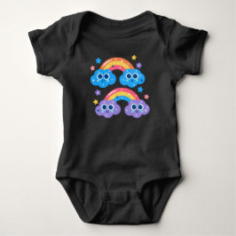 Body Para Bebé Cute Pastel Shooting Stars Rainbow Illustration