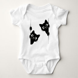 Body Para Bebé Cute Peekaboo Black Cats T-Shirt