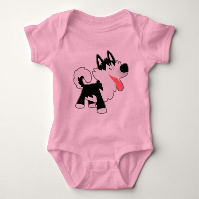 Body Para Bebé Cute Personalizado Siberian Husky Baby Clothing (Anverso)