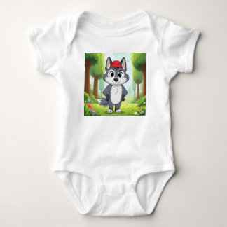 Body Para Bebé "Cute Personalizado Wolf Baby Bodysuit - Forest Wa