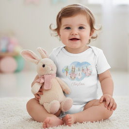 Body Para Bebé Cute Pink Clothesline Peter the Rabbit 