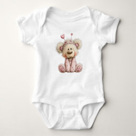 BODY PARA BEBÉ CUTE PINK VALENTINES DAY TEDDY BEAR