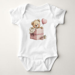 BODY PARA BEBÉ CUTE PINK VALENTINES DAY TEDDY BEAR
