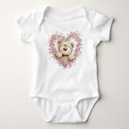 BODY PARA BEBÉ CUTE PINK VALENTINES DAY TEDDY BEAR