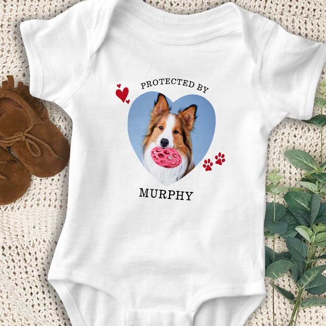 Body Para Bebé Cute Protegido Por Perro Personalizado Mascota De  (Subido por el creador)