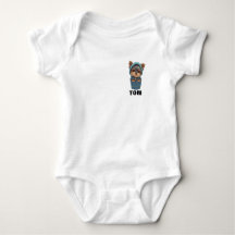 Cute Puppy in a Pocket Baby Bodysuit 