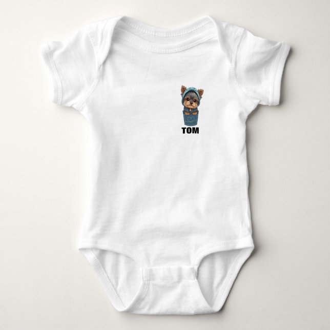 Body Para Bebé Cute Puppy in a Pocket Baby Bodysuit  (Anverso)