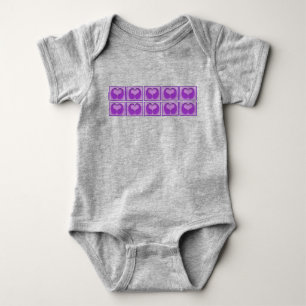 Body Para Bebé Cute Purple Framed Hearts Regalo de Baby Shower