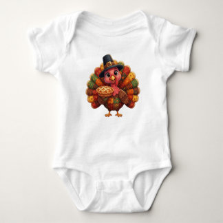 Body Para Bebé Cute Quilted Patchwork Turkey | Pilgrim Hat Pie