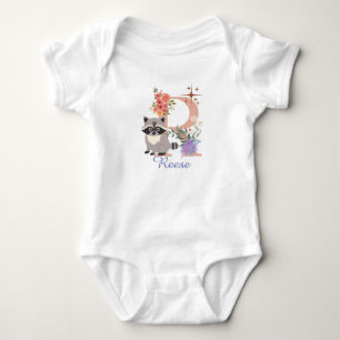 Body Para Bebé Cute Raccoon Alphabet Letter R
