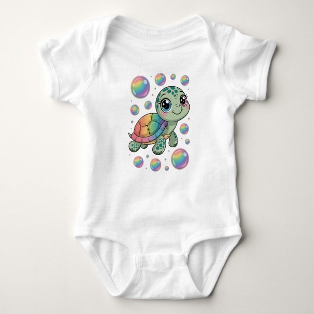 Body Para Bebé Cute Rainbow Turtle (Anverso)