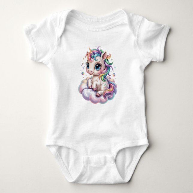 Body Para Bebé Cute Rainbow Unicorn (Anverso)