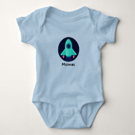 Body Para Bebé Cute Rocket Spaceship & Boy Name Space Tema Divert