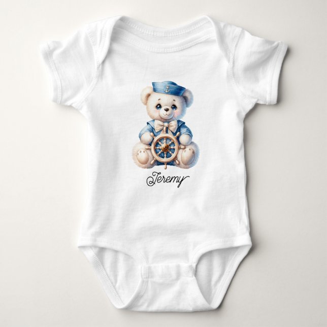 Body Para Bebé Cute Sailor Teddy Bear (Anverso)