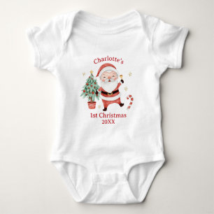 Body Para Bebé Cute Santa Claus Tree Candy Primer Navidad
