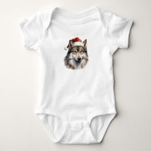 Body Para Bebé Cute Santa Wolf